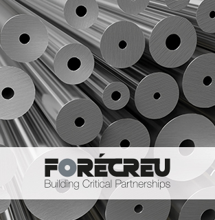 Forecreu logo in front with multiple cannulated bars behind.