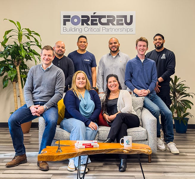 Forecreu America Team with Forecreu logo behind